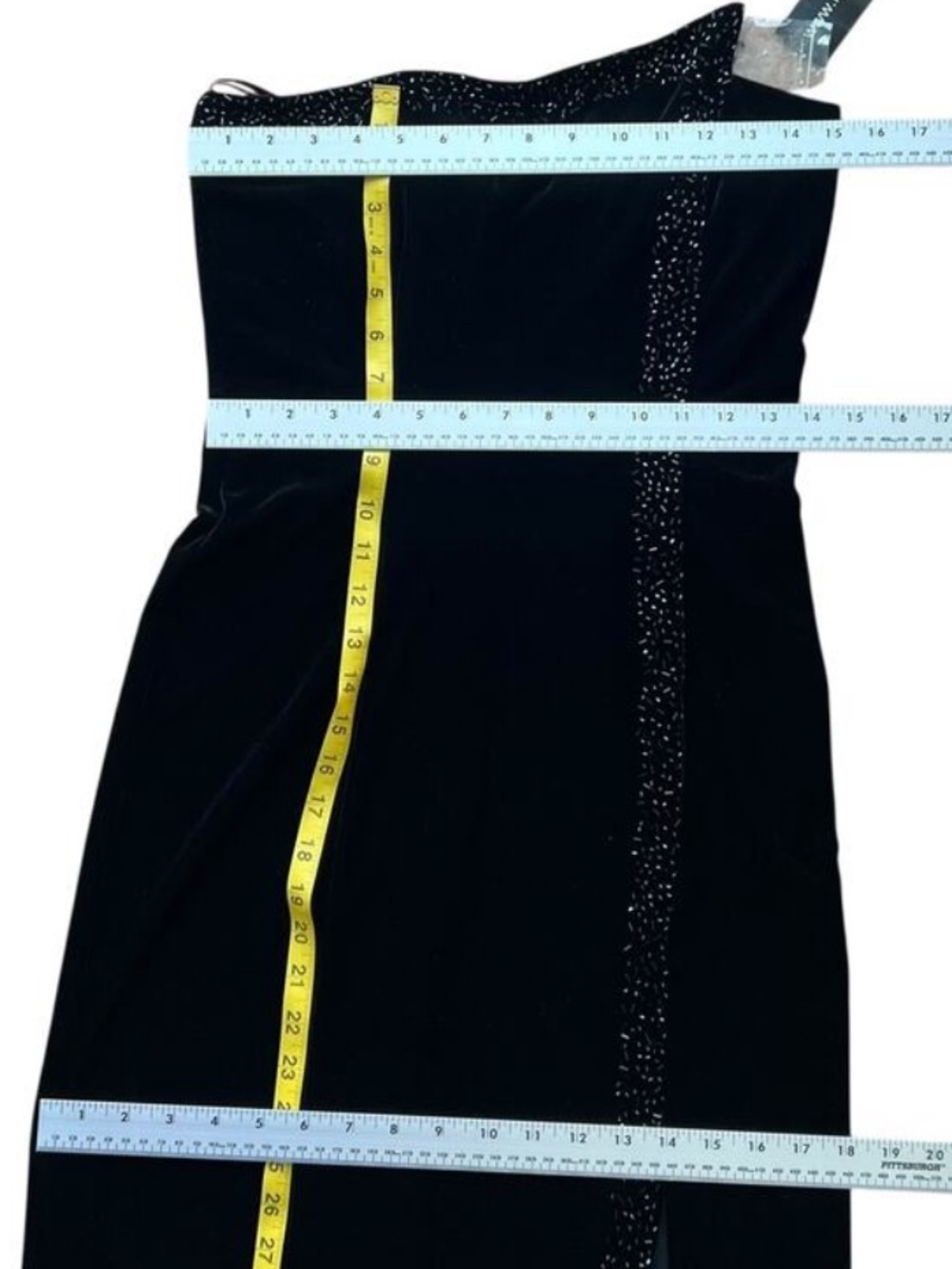 Vintage Formal Gown Small Minimalist Y2K Dress Strapless Long 90s Maxi Hoco Whim - Picture 15 of 17
